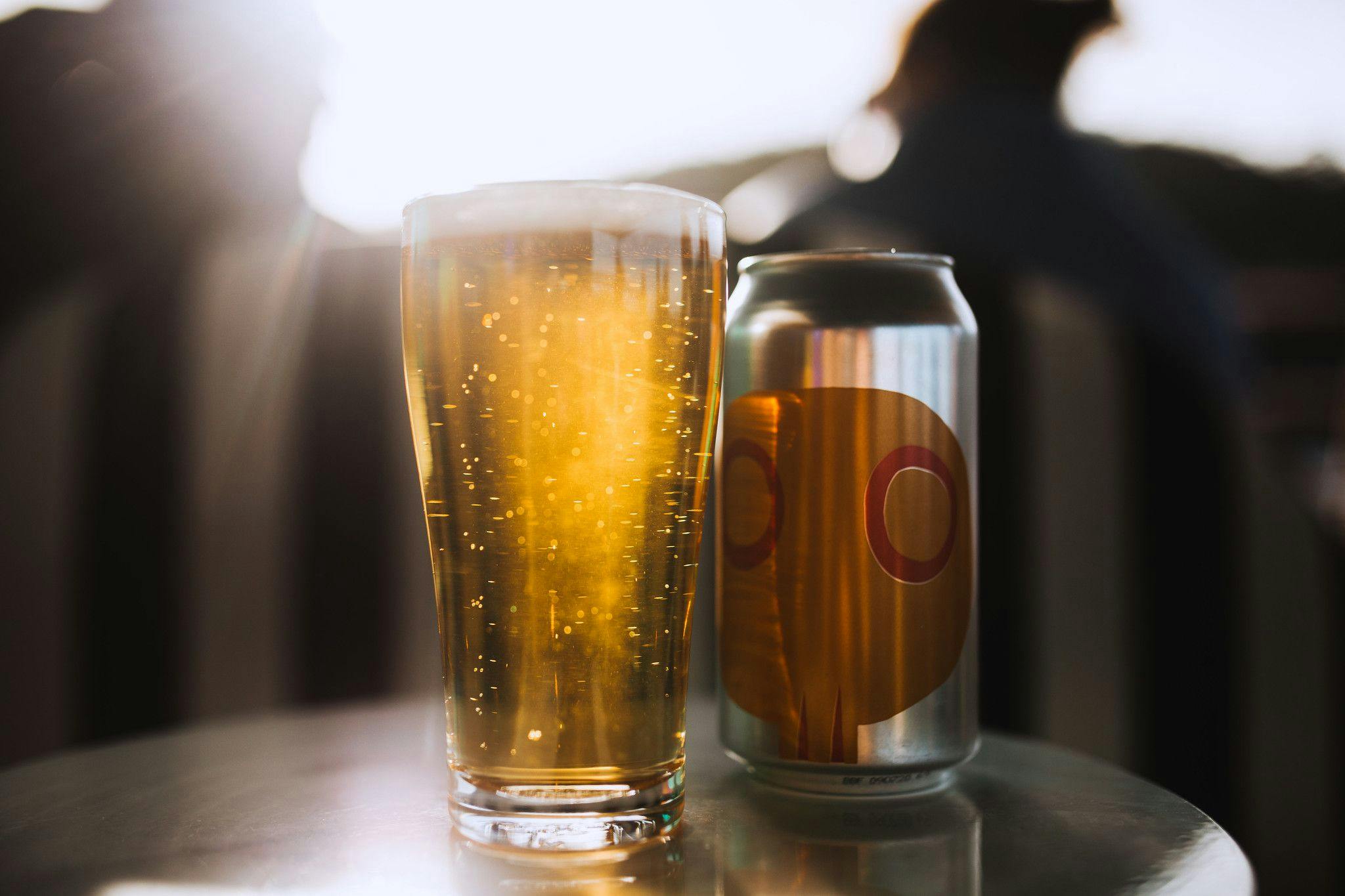 Moo brew beer poured in a pint glass