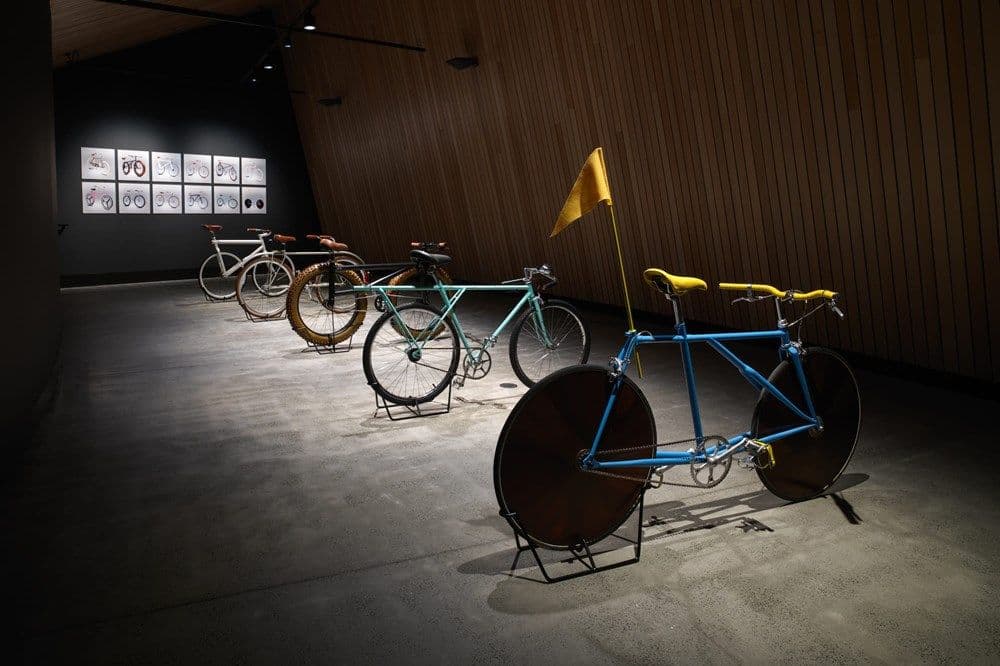A display of bikes in different colours, styles and configurations